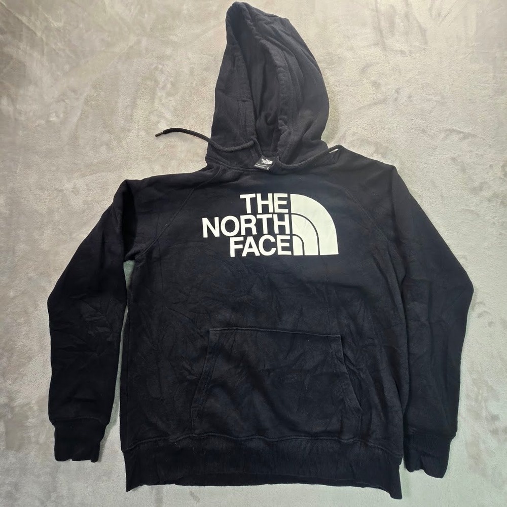 The North Face Womens Black Logo Pullover Hoodie Sweatshirt Medium A4M4M